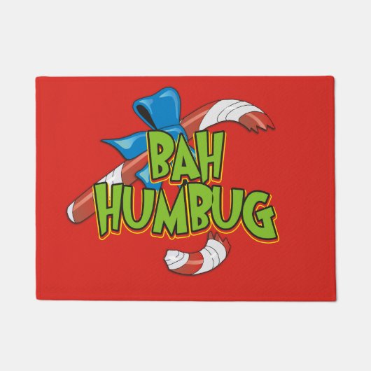 Bah Humbug gebrochene Weihnachtszuckerstange Fußmatte (Vorderseite)