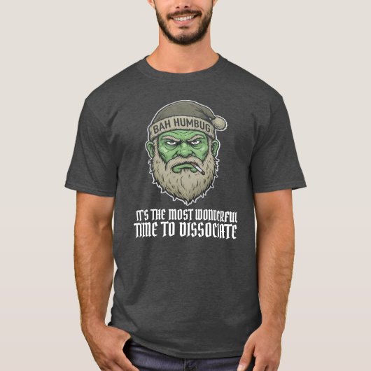 Bah Humbug Grinch Style Christmas T-Shirt, Funny T-Shirt (Vorderseite)