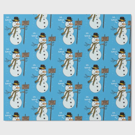 Bah Humbug Grumpy Christmas Snowman Introvert Geschenkpapier (Flach)