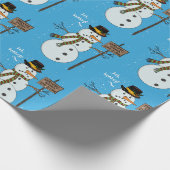 Bah Humbug Grumpy Christmas Snowman Introvert Geschenkpapier (Ecke)