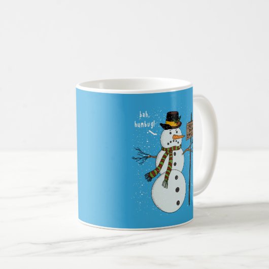 Bah Humbug Grumpy Christmas Snowman Introvert Kaffeetasse (VorderseiteRechts)