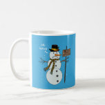 Bah Humbug Grumpy Christmas Snowman Introvert Kaffeetasse<br><div class="desc">Bah humbug! Dieses lustige Design ist das perfekte Ding für ein Weihnachtsfest, ein Geschenk für Gastgeber oder Gastgeberin, oder für jeden, der ein wenig auf der antisozialen Seite ist und lieber die großen Menschenmengen dieser Ferienzeit meiden möchte. Ein Schneemann trägt einen Hut und einen Schal mit einem Schild, auf dem...</div>