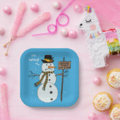 Bah Humbug Grumpy Christmas Snowman Introvert Pappteller (Party)