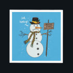 Bah Humbug Grumpy Christmas Snowman Introvert Serviette<br><div class="desc">Bah humbug! Dieses lustige Design ist das perfekte Ding für ein Weihnachtsfest, ein Geschenk für Gastgeber oder Gastgeberin, oder für jeden, der ein wenig auf der antisozialen Seite ist und lieber die großen Menschenmengen dieser Ferienzeit meiden möchte. Ein Schneemann trägt einen Hut und einen Schal mit einem Schild, auf dem...</div>
