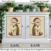 Bah Humbug Grumpy Weihnachtskatze EA9L Découpage Seidenpapier