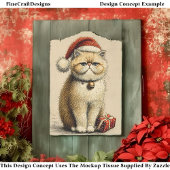 Bah Humbug Grumpy Weihnachtskatze EA9R Découpage Seidenpapier