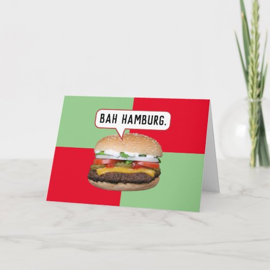 Bah Humbug Hamburger Funny Christmas Karte (Vorderseite)