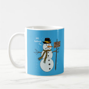 Bah Humbug mürrischer Weihnachts-Schneemann Introv Kaffeetasse