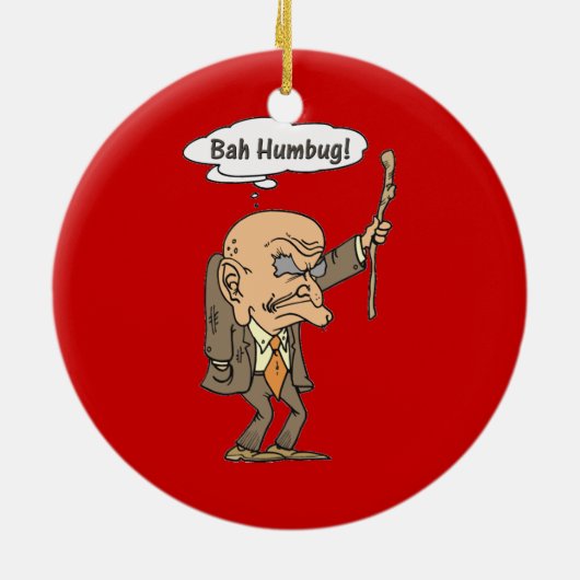 Bah Humbug Old Man Keramik Ornament (Hinten)