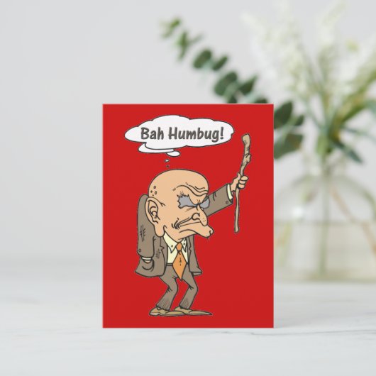 Bah Humbug Old Man Postkarte (Stehend Vorderseite)