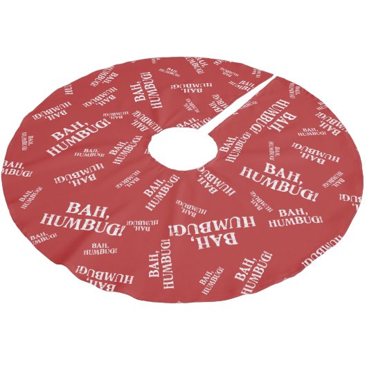 Bah Humbug Polyester Weihnachtsbaumdecke (Schrägansicht)