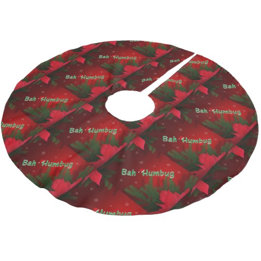 Bah Humbug Polyester Weihnachtsbaumdecke (Schrägansicht)