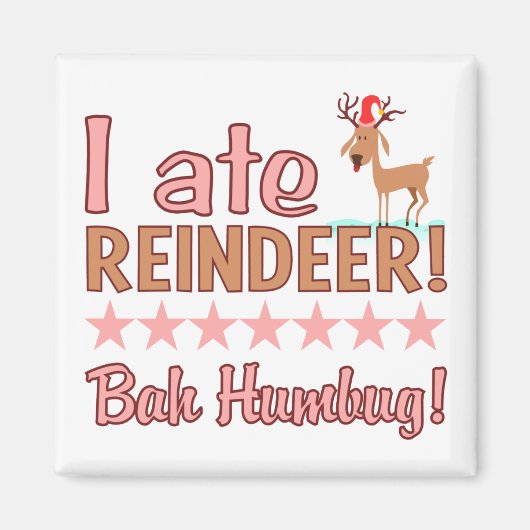 Bah Humbug Reindeer-Magnet Magnet (Vorne)