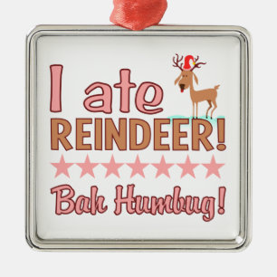 Bah Humbug Reindeer Silbernes Ornament