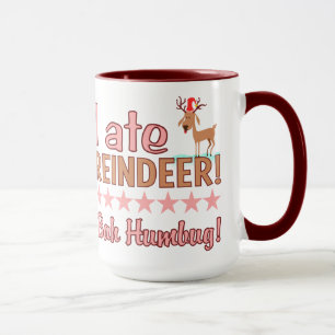 Bah Humbug Reindeer Tasse - wählen Sie Stil & Farb
