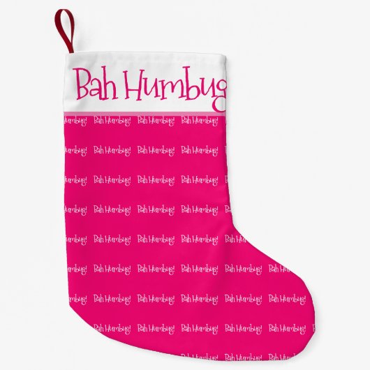 Bah humbug rosa Frau Kleiner Weihnachtsstrumpf (Vorderseite)