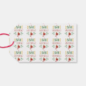 Bah Humbug Rot Grün und Gelb Humorisch Geschenkanhänger (Rückseite Horizontal)