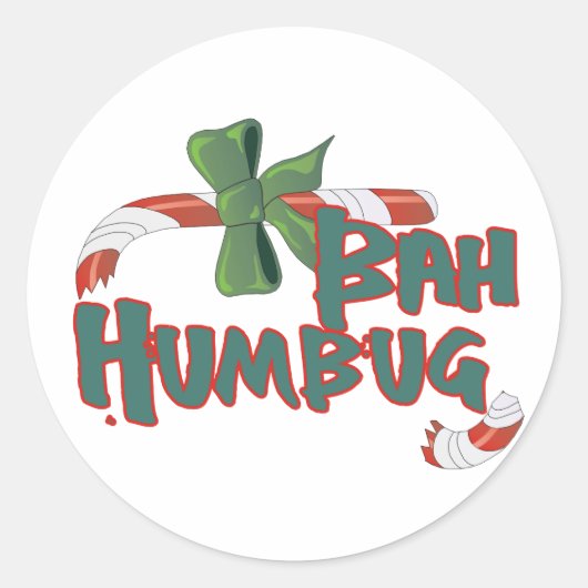 Bah Humbug! Runder Aufkleber (Vorderseite)