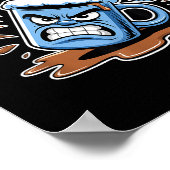 Bah Humbug Santa's Coffee Mug Sarcastic Christmas Poster (Ecke)