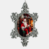 Bah Humbug Schneeflocken Zinn-Ornament (Links)
