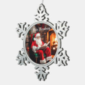 Bah Humbug Schneeflocken Zinn-Ornament (Rechts)