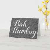 Bah Humbug-Schwarz-Imitat-Glitzer-Weihnachtskarte Karte (Gelbe Blume)