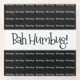 Bah humbug schwarze Weihnachten Glasuntersetzer