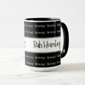 Bah humbug schwarze Weihnachten Tasse (VorderseiteRechts)