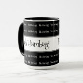 Bah humbug schwarze Weihnachten Tasse (Vorderseite Links)