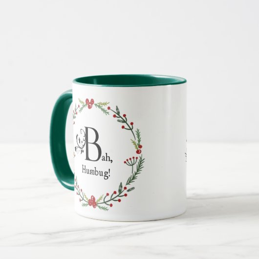 Bah Humbug Scrooge Viktorianisch Funny Christmas Tasse (Vorderseite Links)