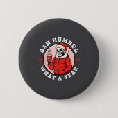 Bah Humbug Skull Hat Santa's Candy Christmas Pajam Button (Vorderseite)