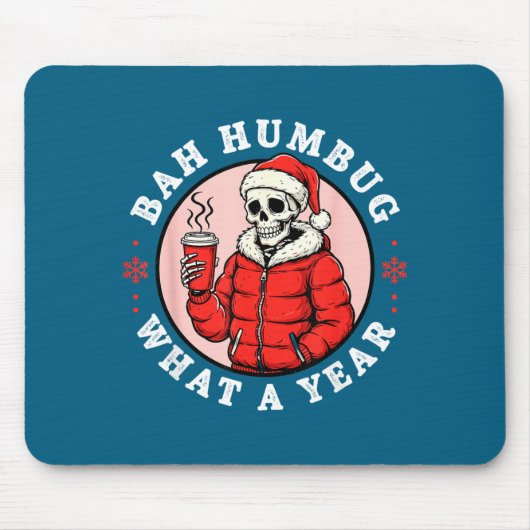 Bah Humbug Skull Hat Santa's Candy Christmas Pajam Mousepad (Vorne)