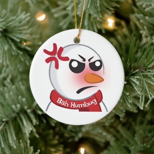 Bah Humbug Snowman Keramik Ornament (Baum)