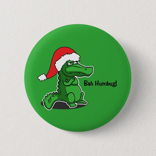 Bah Humbug! Spaß, Alligator mit Button (Vorderseite)