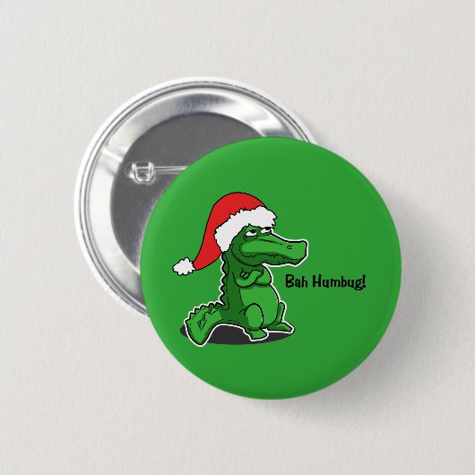 Bah Humbug! Spaß, Alligator mit Button (Vorne & Hinten)