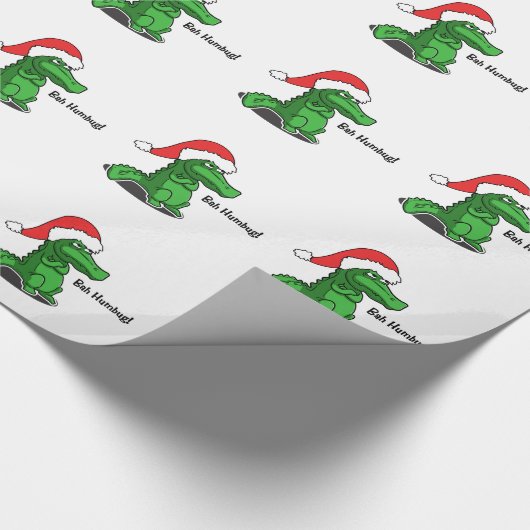 Bah Humbug! Spaß, Alligator mit Geschenkpapier (Ecke)