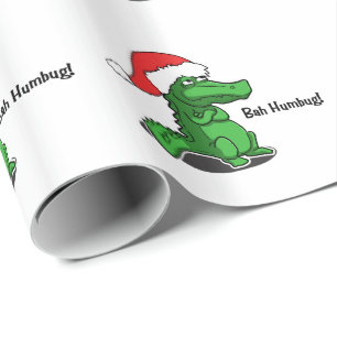Bah Humbug! Spaß, Alligator mit Geschenkpapier