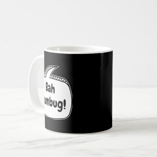 Bah Humbug Speech Bubble T Shirt Kaffeetasse (Vorderseite Links)