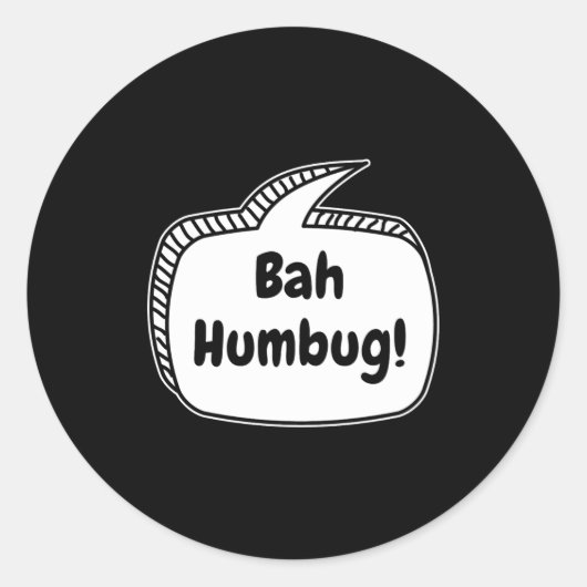 Bah Humbug Speech Bubble Toddler T Shirt Runder Aufkleber (Vorderseite)