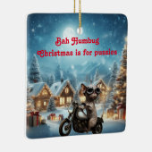 Bah Humbug Sphynx Cat Christmas Keramikornament (Rechts)