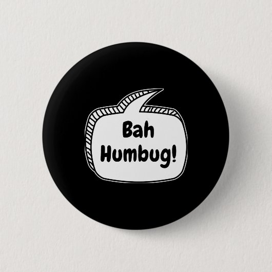 Bah Humbug Sprechblasen T-Shirt Button (Vorderseite)