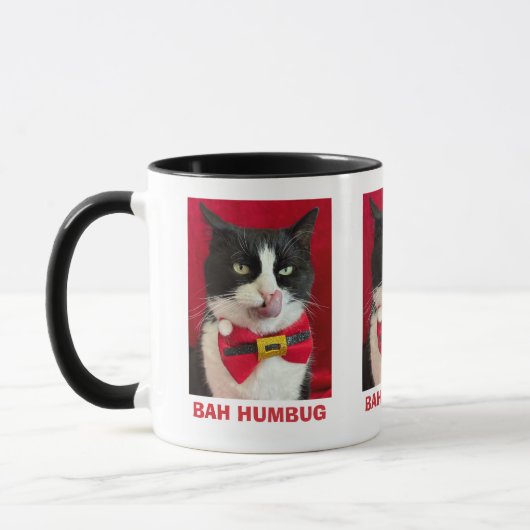 Bah Humbug Tuxedo Kat Weihnachtsfeierliche Tasse (Links)
