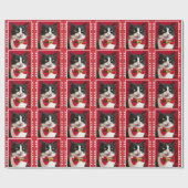 Bah Humbug Tuxedo Kat Weihnachtswrapping Paper Geschenkpapier (Flach)