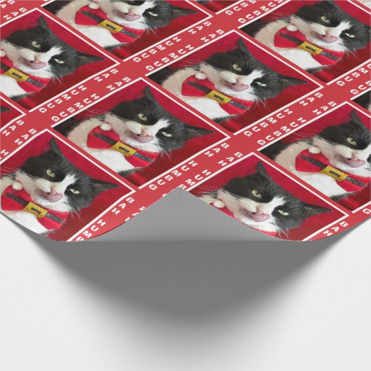 Bah Humbug Tuxedo Kat Weihnachtswrapping Paper Geschenkpapier (Ecke)