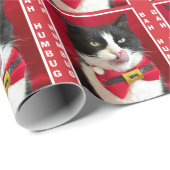 Bah Humbug Tuxedo Kat Weihnachtswrapping Paper Geschenkpapier (Rolleneckpunkt)