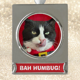 Bah Humbug Tuxedo Weihnachtsschmuck Banner-Ornament Silber