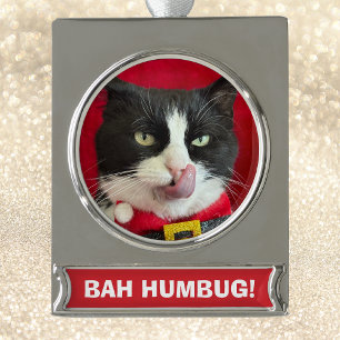 Bah Humbug Tuxedo Weihnachtsschmuck Banner-Ornament Silber