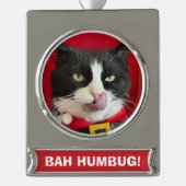 Bah Humbug Tuxedo Weihnachtsschmuck Banner-Ornament Silber (Vorderseite)