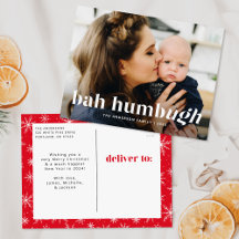 Bah Humbug Ugh Lustiges Foto Feiertags-Postkarte