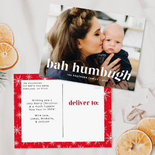 Bah Humbug Ugh Lustiges Foto Feiertags-Postkarte Feiertagspostkarte